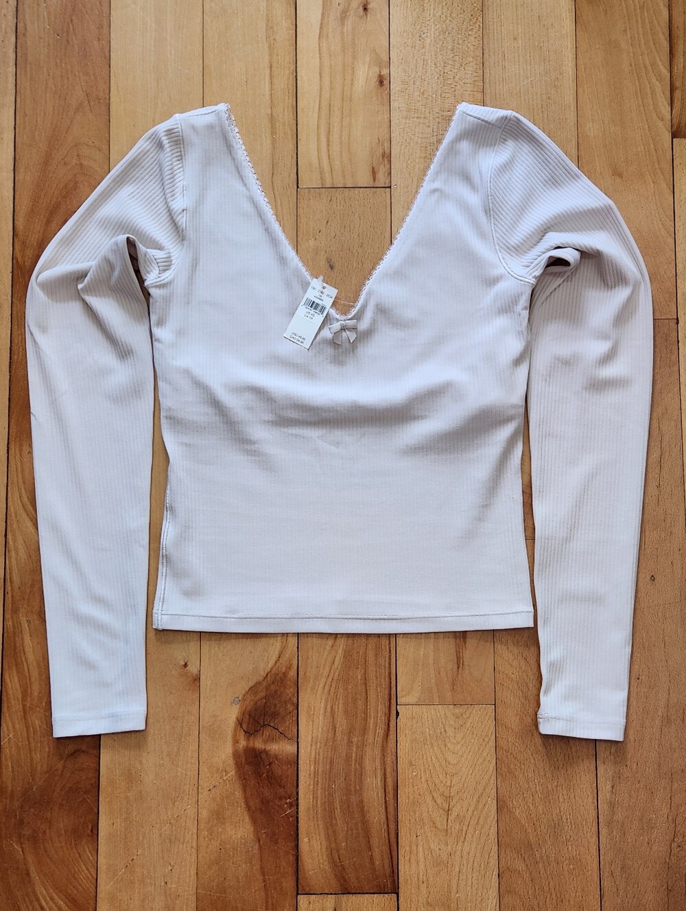 NWT Offline By Aerie Ribbed Double V Top - XS